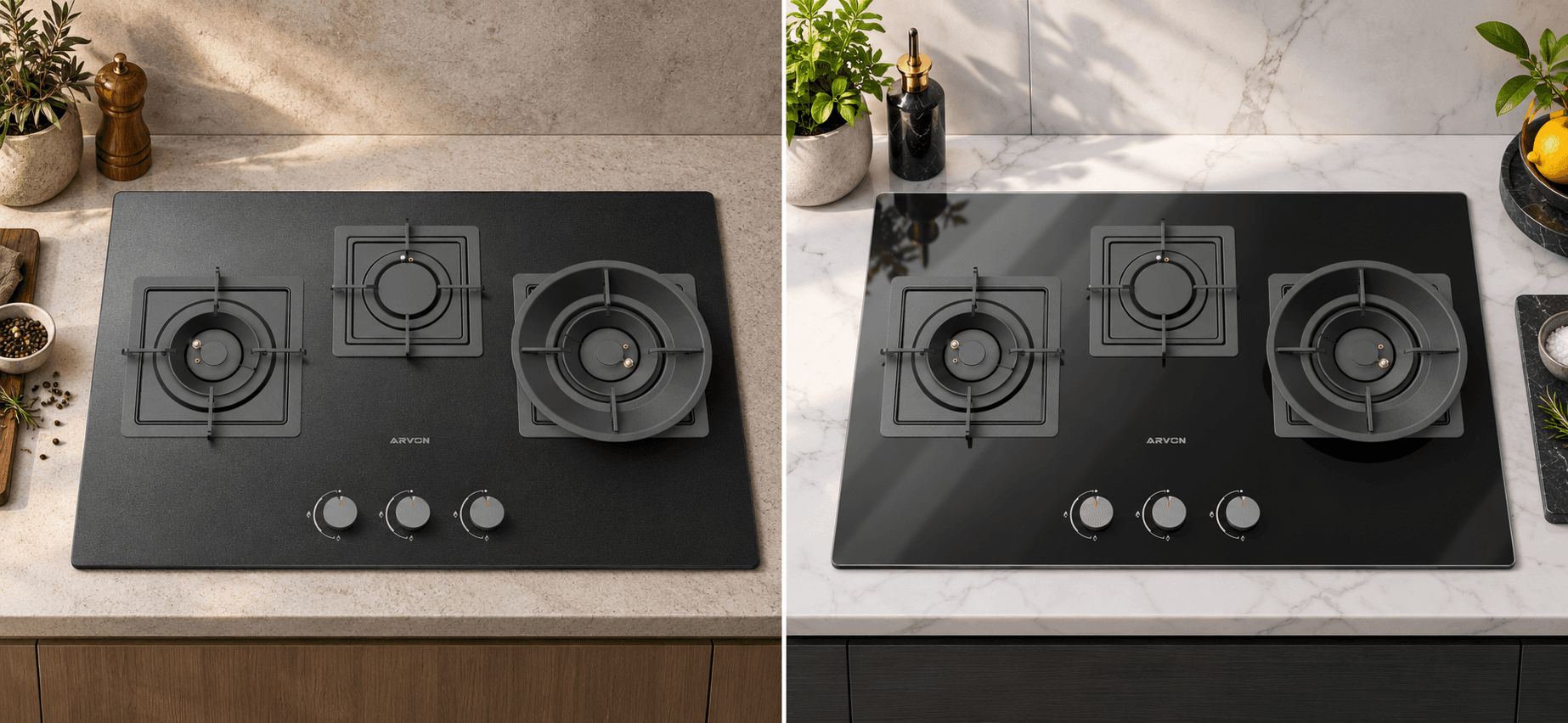 Placa de Gas Mate o de Vidrio Brillante: ¿Cuál es Mejor para tu Cocina?